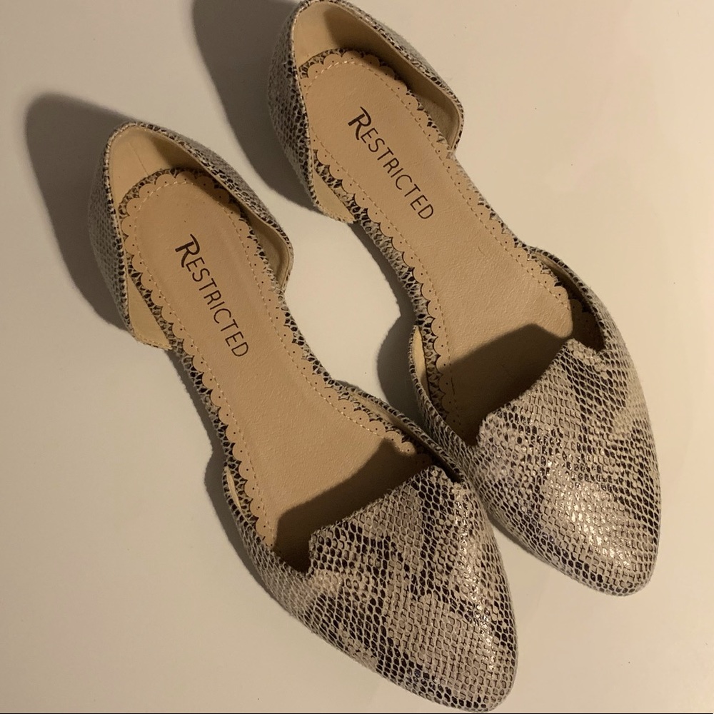Restricted Snake Print Flat Mules - Barely worn (Sz 8.5)